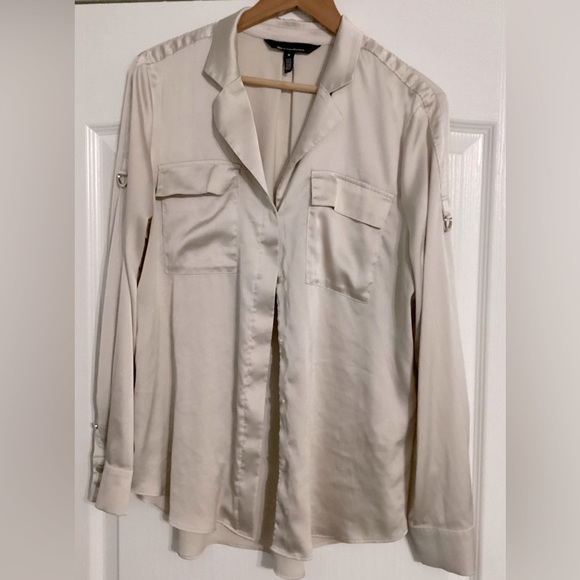 White House Black Market Tops - White House Black Market Button Down Satin Like Blouse